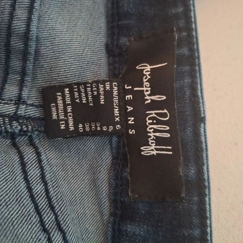 Joseph‎ Ribkoff Sz 6 Dark Blue Sparkle Face Brielle Slim Fit Straight Jeans